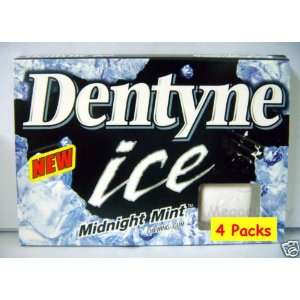  4 Pack Dentyne ICE Midnight Mint Chewing Gum Fresh Cool 