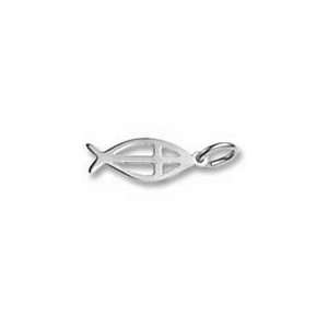  Ichthus Charm   Sterling Silver Jewelry