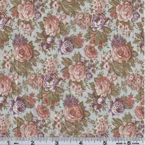  45 Wide The Pastel Garden Merel Green Fabric By The Yard 
