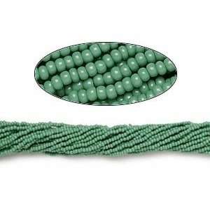 Opaque green seed beads  Sold per hank Arts, Crafts 