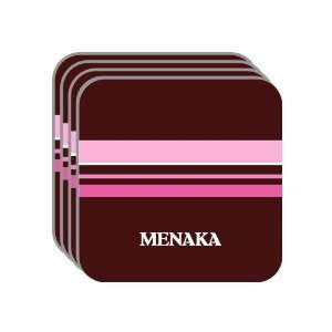 Personal Name Gift   MENAKA Set of 4 Mini Mousepad Coasters (pink 