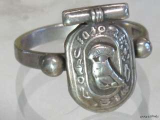 VINTAGE 925 STERLING SILVER EGYPTIAN REVIVAL CARTOUCHE RING  