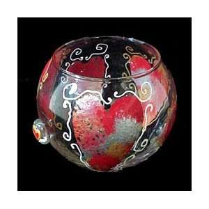  Hearts of Fire Design   Hand Painted   19 oz. Bubble Ball 