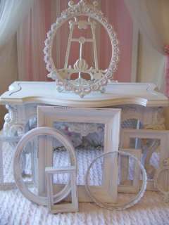 VTG SHABBY COTTAGE CHIC WHITE FRENCH COUNTRY ORNATE PICTURE FRAME LOT 