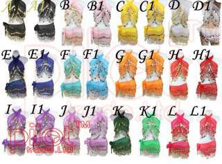 12 colors for chose HAND MADE BELLY DANCE HIP SCARF WRAP SKIRT 