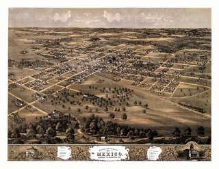 Panoramic Map Mexico Missouri 1869 Audrian County  