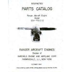   SGV  770 Aircraft Engine Parts Catalog Manual Ranger Engines Books