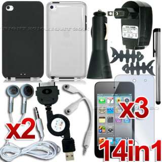 14 ACCESSORY CASE CHARGER BUNDLE FOR IPOD TOUCH 4TH GEN  