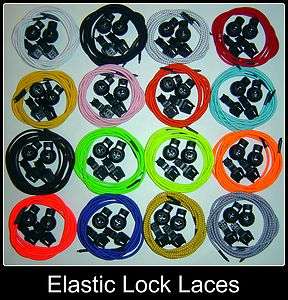 PAIRS   ELASTIC LACES LOCK LACES ELASTIC SHOELACES TRAINERS FITS ALL 