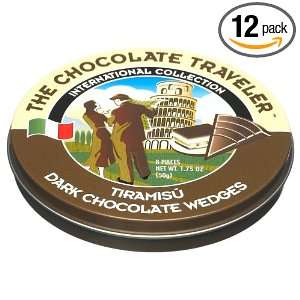 The Chocolate Traveler Tiramisu Dark Chocolate Wedges, 1.75 Ounce Tins 