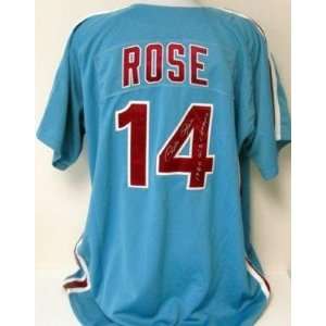  Autographed Pete Rose Jersey   inscrib 1980 WS Champs 