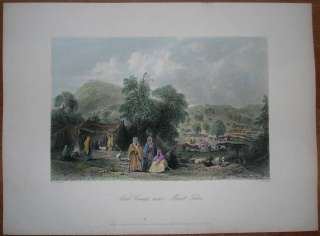 1847 Bartlett print ARAB CAMP NEAR MOUNT TABOR, PALESTINE (#15)  