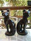 VINTAGE MADE IN TAIWAN THREE GREEN EYED BLACK CATS  