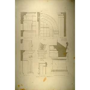  1860 Engraving Palazzo Pietro Massimi Courtyard Arches 