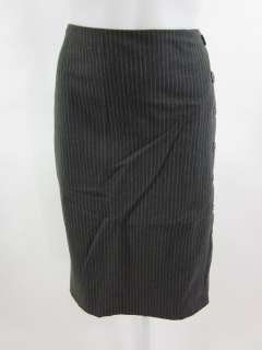 JIGSAW Gray Pinstriped Button Detail Skirt Sz 12  