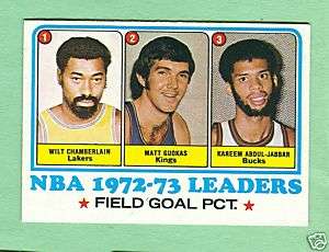 1973 74 TOPPS CHAMBERLAIN JABBAR NBA LEADERS #155  
