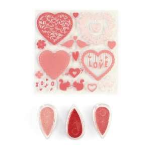  Martha Stewart Crafts Hearts Stamp and Ink Set Arts 
