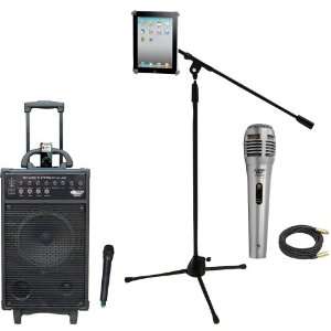  Speaker, Mic, Stand and Cable Package   PWMA860I 500W VHF Wireless 
