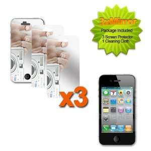  3 Pack MIRROR SCREEN PROTECTORS for APPLE iPHONE 4 