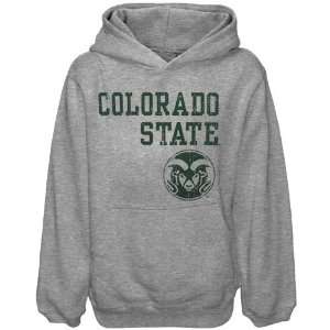 Colorado State Rams Youth Ash Stacked Pullover Hoodie Sweatshirt 