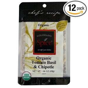 Colorado Spice Organic Tomato Basil Chipotle Rub, 1 Ounce Pouch (Pack 