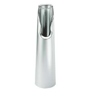  Glass Tube Vase in Contemporary Silver Tone Base