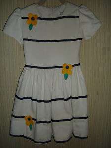 Jayne Copeland Dress Size 6 White with Sunflowers  