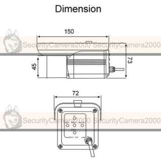 540TVL 1/3 Sony CCD Chipset Starlight Camera HITACHI DSP Dimension
