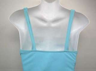 CALVIN KLEIN Blue Pleated Tankini Top Swimsuit 8 Cup B C  