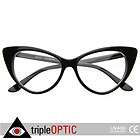   Eye Glasses Vintage Inspired Mod Fashion Clear Lens Eyewear (Black