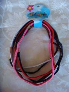 pack of 6 elastic bright colored headbands 14 long  