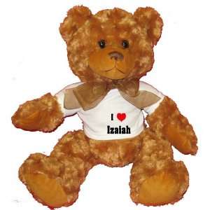  I Love/Heart Izaiah Plush Teddy Bear with WHITE T Shirt 