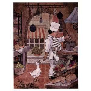  Betty Whiteaker Chef With Goose 13x17 Poster Print