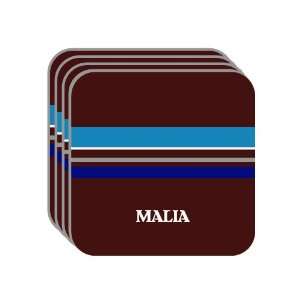 Personal Name Gift   MALIA Set of 4 Mini Mousepad Coasters (blue 