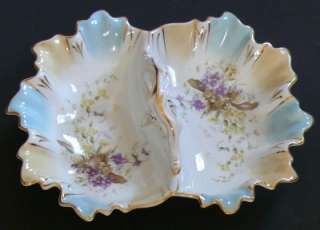 Antique Porcelain KPM Divided Handled Dish Bowl  