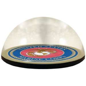 United States Marines Round Crystal Magnetized Paperweight  