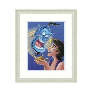   Disney Framed Art Aladdin & Genie Magic Lamp Children