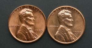 1959 P+D Lincoln Memorial Cent 2 Coin Set   BU  
