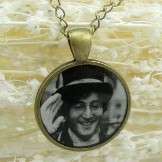 HOT bronze tone I LOVE JOHN Lennon necklace pendant 15  