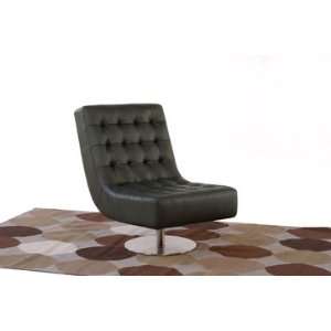  Jazz Black Leather Swivel Accent Chair