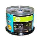 50PK HP 52X Lightscribe CD R CDR Blank Disc Media 700MB with Cake Box
