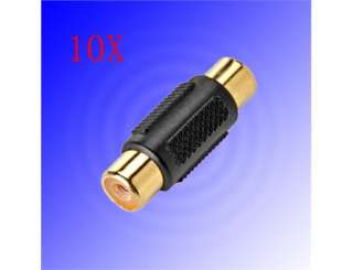 Female to Female Gold RCA Coupler Joiner Pack of 10  
