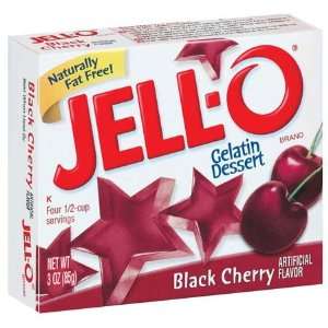 Jell O Black Cherry Gelatin Dessert 3 oz (Pack of 24)  
