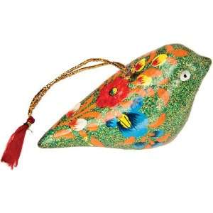  Green Floral Finch Ornament