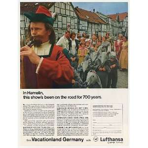   Hamelin Pied Piper Lufthansa German Airlines Print Ad
