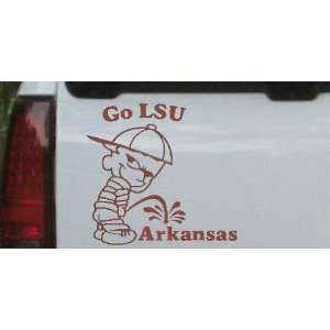 Go LSU Pee On Arkansas Car Window Wall Laptop Decal Sticker    Brown 