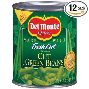 Del Monte Cut Green Beans, 28 Ounce (Pack of 12)  Grocery 