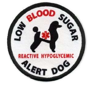  SERVICE DOG Low Blood Sugar Alert Poodle 2.5 inch Black 