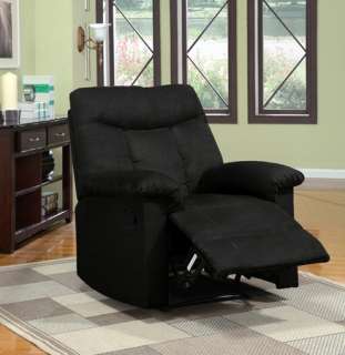 Set Reclining Chairs Chocolate Tan Microfiber Black Leather Recliner 