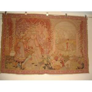  Antique Hand Loomed European Tapestry 4x5.9